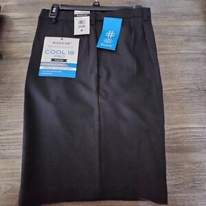 NWT Haggar Cool 18 Pro Mens Black Short Pants Expandable Waist 40W